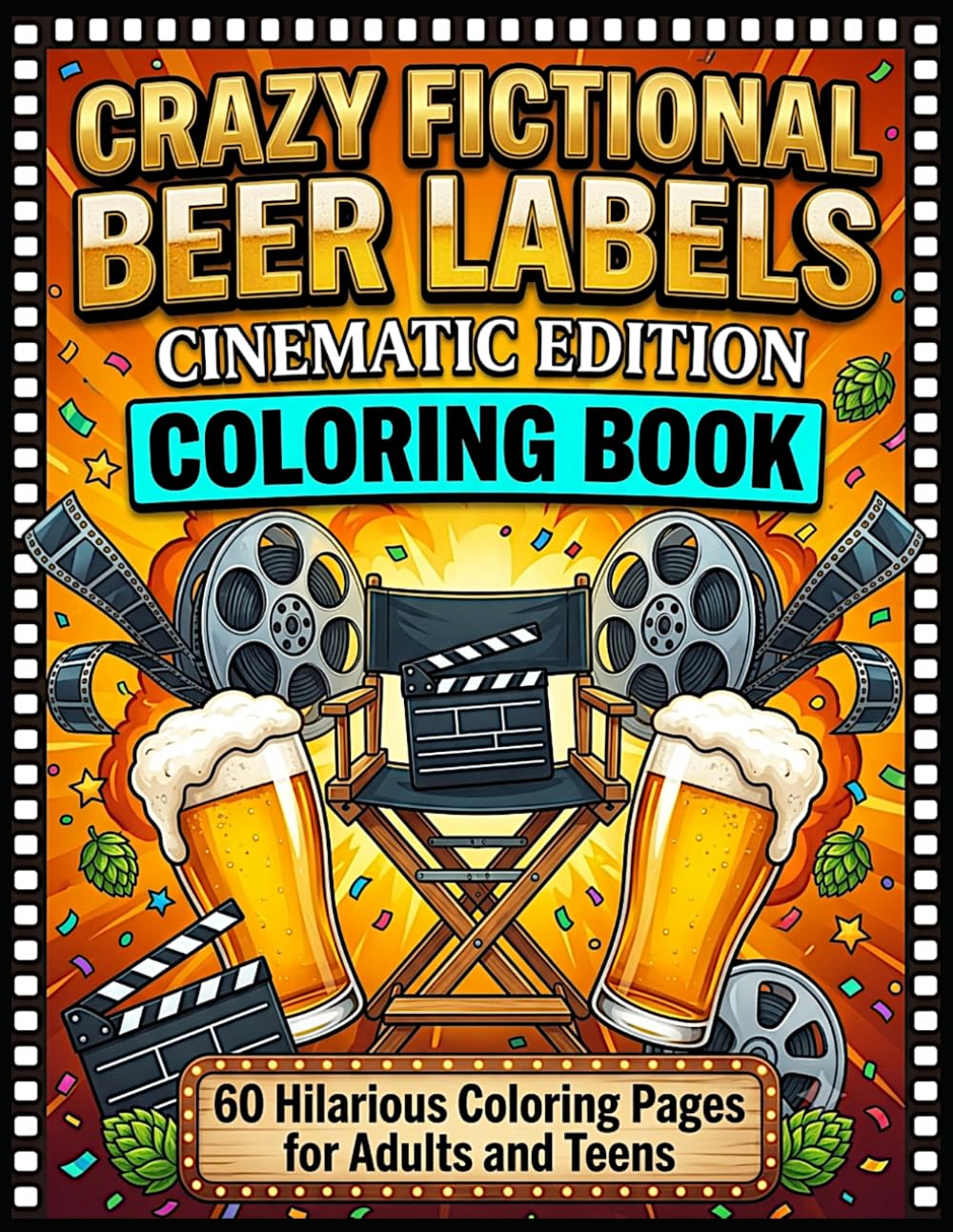 Crazy Fictional Beer Labels: Adult Coloring Book | 60 Hilarious Cinematic Movie Beer Designs for Adults and Teens | Stress Relief & Funny Gift