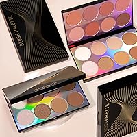 Vista 6 de NewBang 16 Colors Blush Contour Highlighter Makeup Palette with Brush, Matte Mineral Face Blush Powder for Cheek, Bright Shimmer Illuminator Bronzer