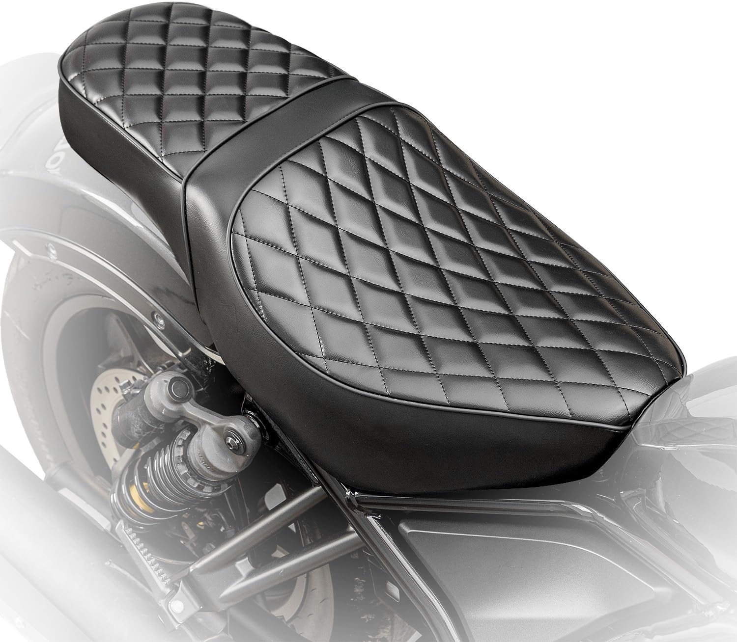 Motorcycle Complete One-piece Seat for Honda Rebel 1100 CM CMX1100 2021 2022 2023 2024 2025 2026 Front Driver Rear Passenger Cushion Pillion Cover Pad Set (Black-Shiny Version)