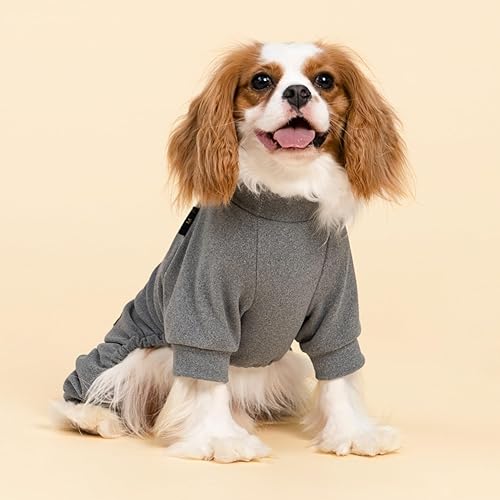 Miniatura 3 de Pijama acolchado con rombos para perros, ropa de cuello alto para perros pequeños, hembras y niños, mameluco para mascotas con pies, atuendo mullido