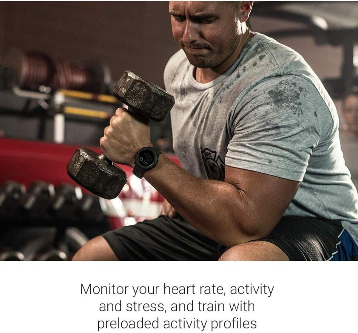 Garmin 010-N2064-00 Instinct, Rugged Outdoor Watch with GPS, Features GLONASS and Galileo, Heart Rate Monitoring and 3-axis Compass, 1.27-inch, Graphite (Renewed)