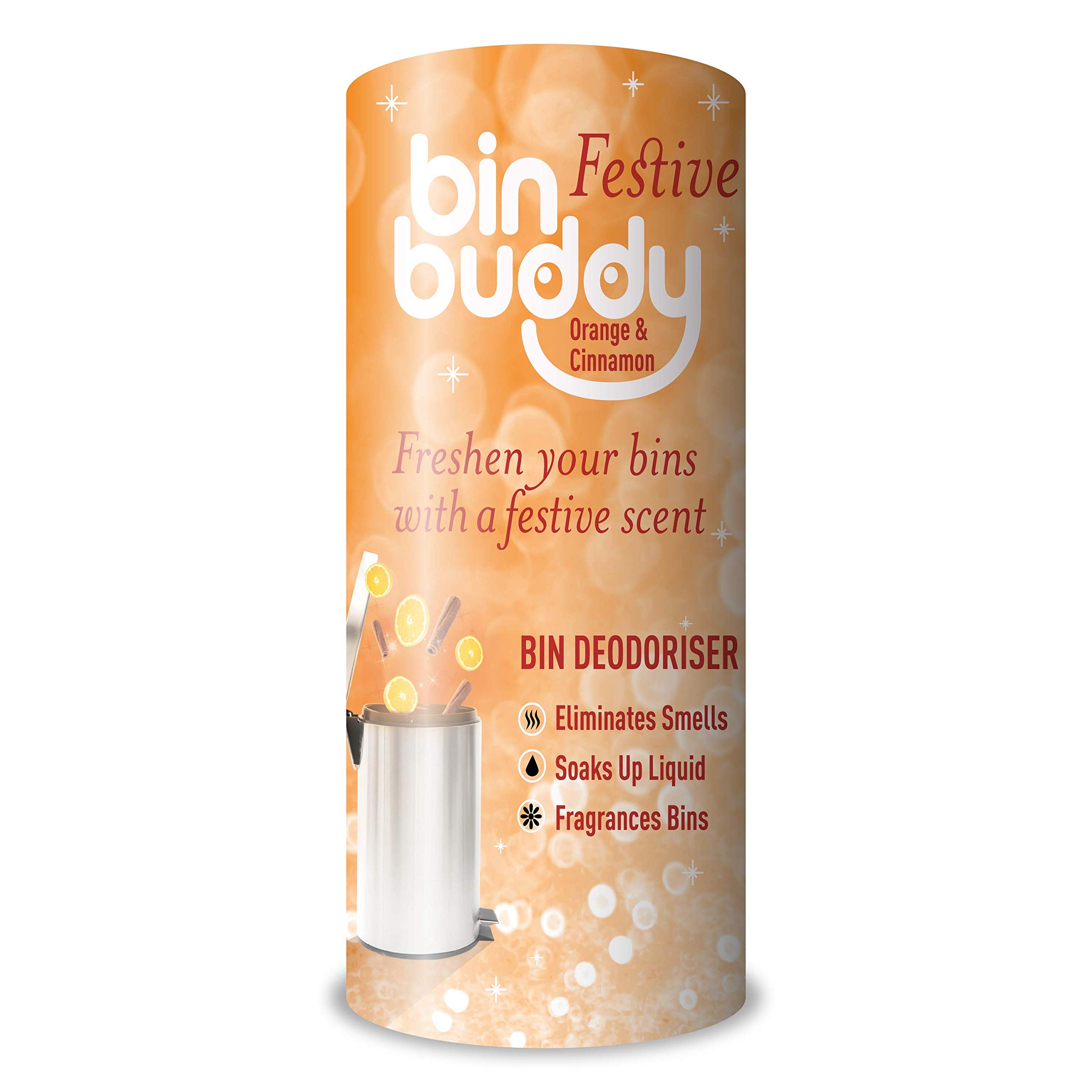 Bin BuddyFestive Bin Deodoriser Orange and Cinnamon Fragrance 550g