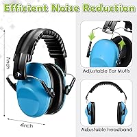 Vista 2 de Orejeras de protección auditiva para niños, ajustables para reducción de ruido para niños pequeños, orejeras con cancelación de ruido 27NRR