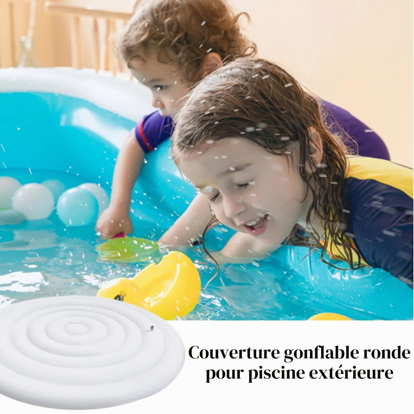 Couvercle Gonflable Rond, Bâche De Piscine Ronde 145 CM Housse De Gonflable Ronde BâChe Ronde Couverture Imperméables Et Antipoussière CoupeVent