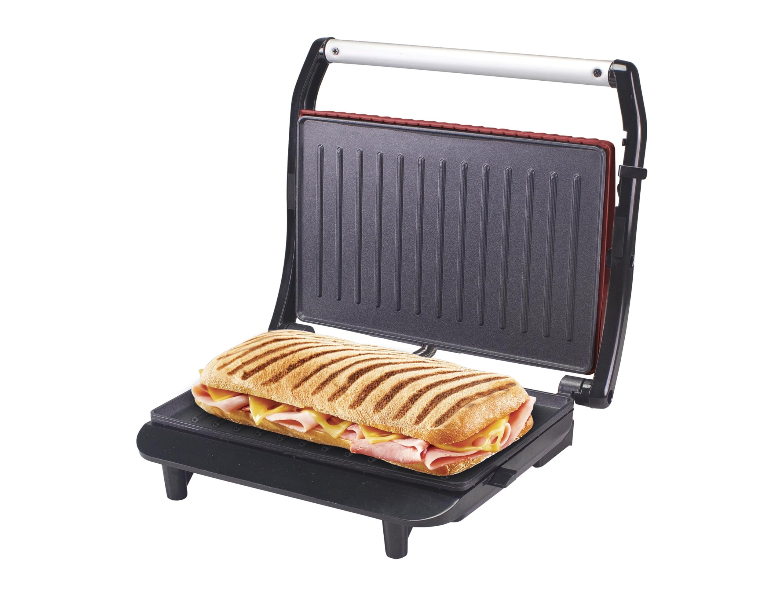 BEPER P101TOS002 Toasteur Machine à Sandwich, 850W, Plaque antiadhésive, Poignée thermo-isolante, Rouge