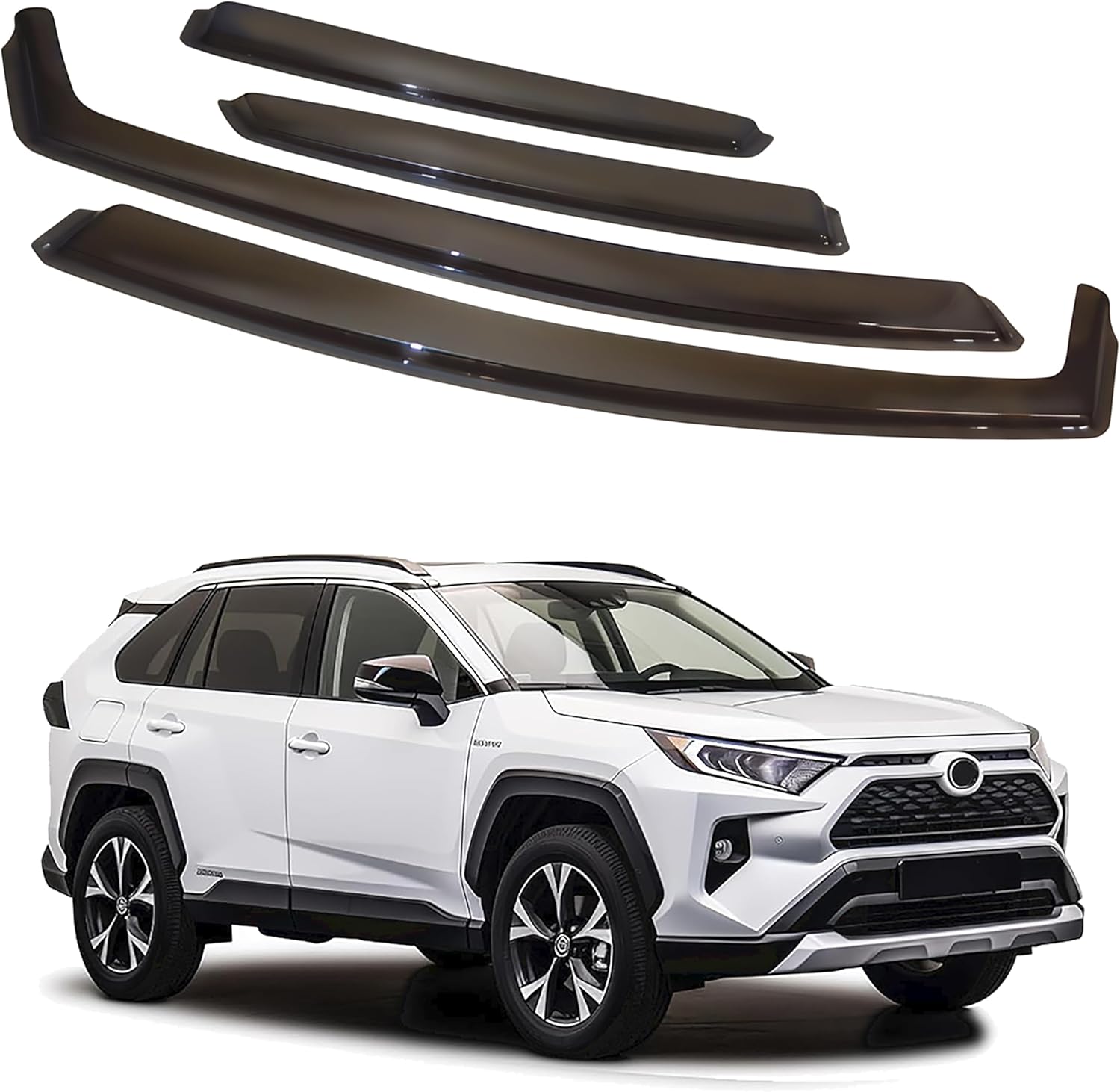 in-Channel Car Window Rain Guard Compatible with Toyota RAV4 2019-2025 4pcs, Taiwan Made Precise & Transparent Car Wind Deflectors No Water Leakage Visors