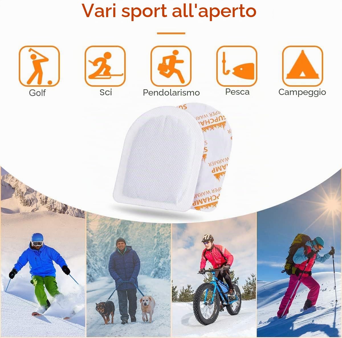 Scaldapiedi Monouso – 10 o 40 Paia di Scalda Dita dei Piedi Adesivi, Cuscinetti Riscaldanti per Scarpe e Stivali, Attivati all’Aria per Escursionismo, Sci, Lavoro Invernale all’Aperto, Uomo e Donna