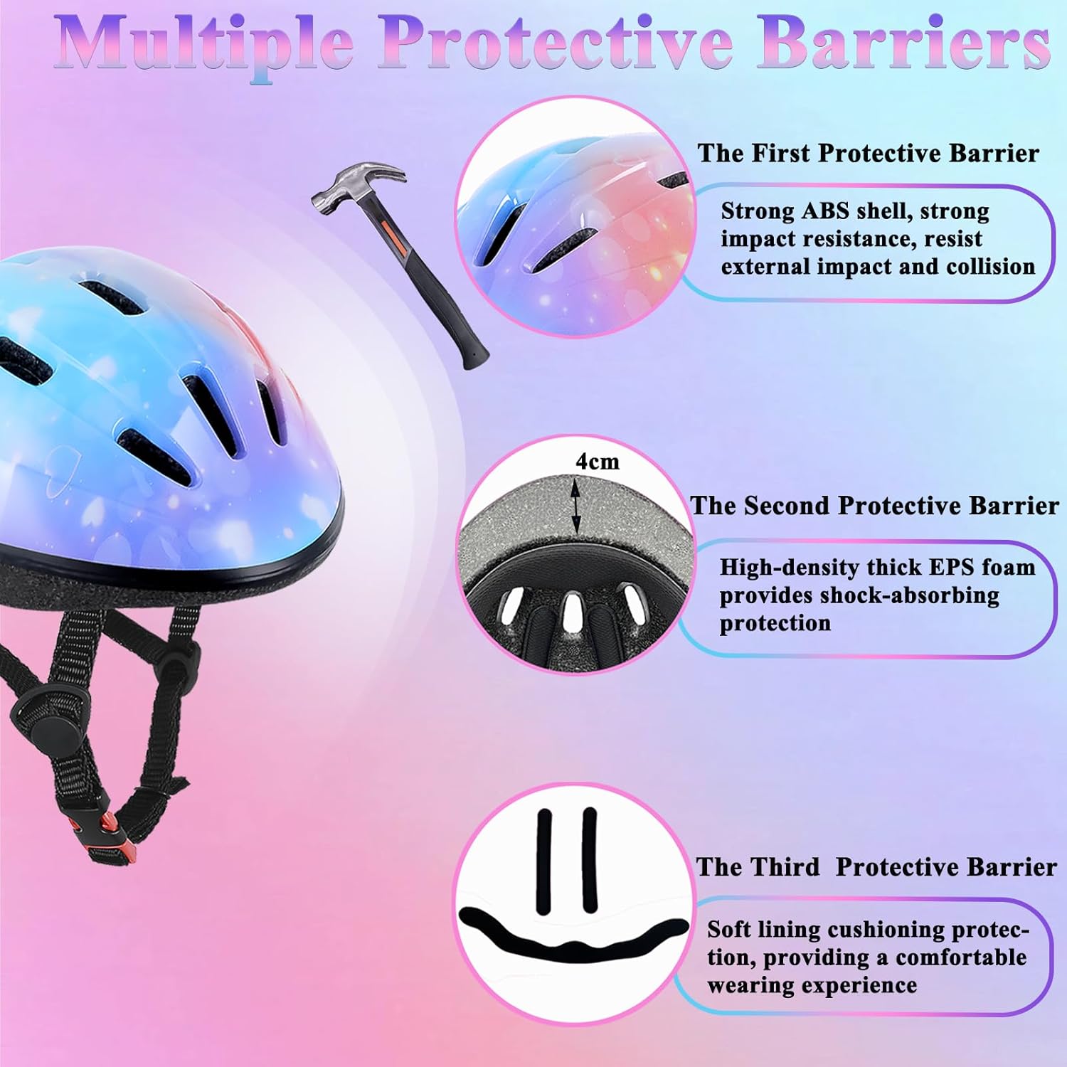 Kids Bike Helmet Suitable for Ages 3-8 Years Boys Girls, Adjustable Toddler Helmet with Knee Elbow Pads Wrist Guards Sports Protective Gear Set for Bike Bicycle Skateboard Scooter