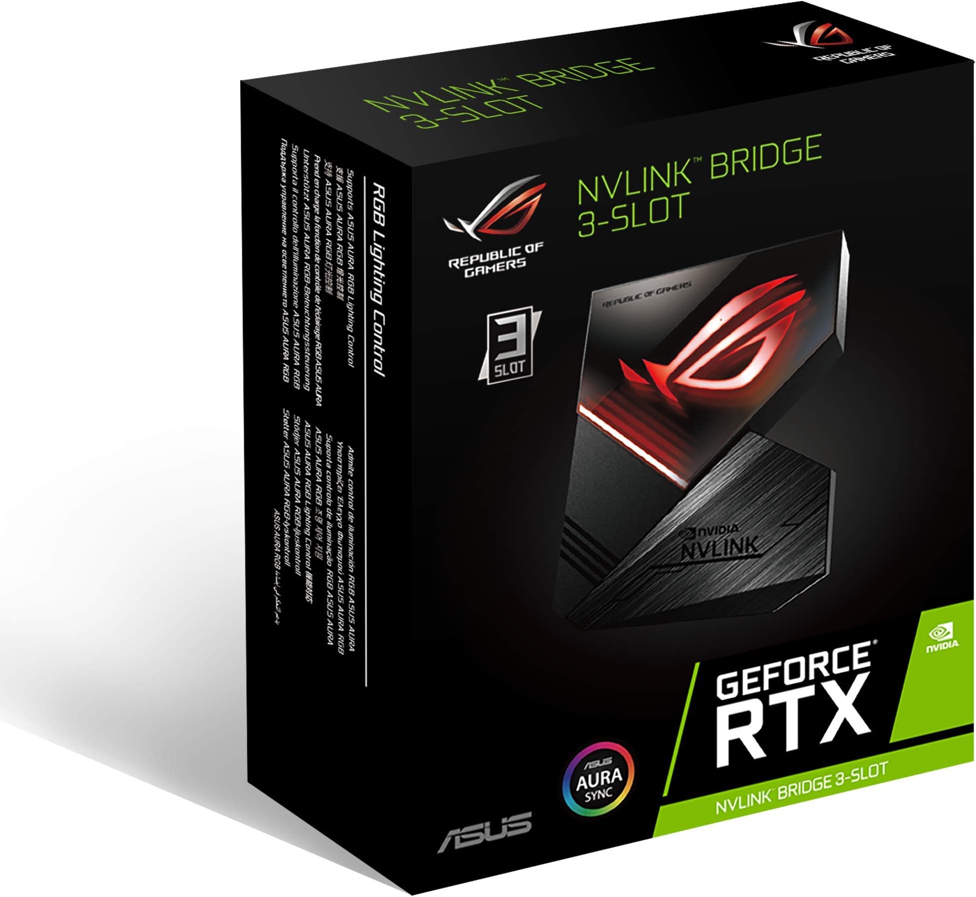 ASUS ROG GeForce RTX Nvlink Bridge with Aura Sync RGB 3 Slot Graphic Cards ROG-NVLINK-3