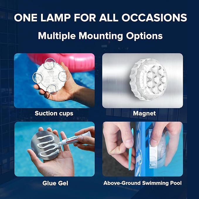 Luces LED Submersibles SANSI 4 Unidades con Control Remoto RGB miniatura 5