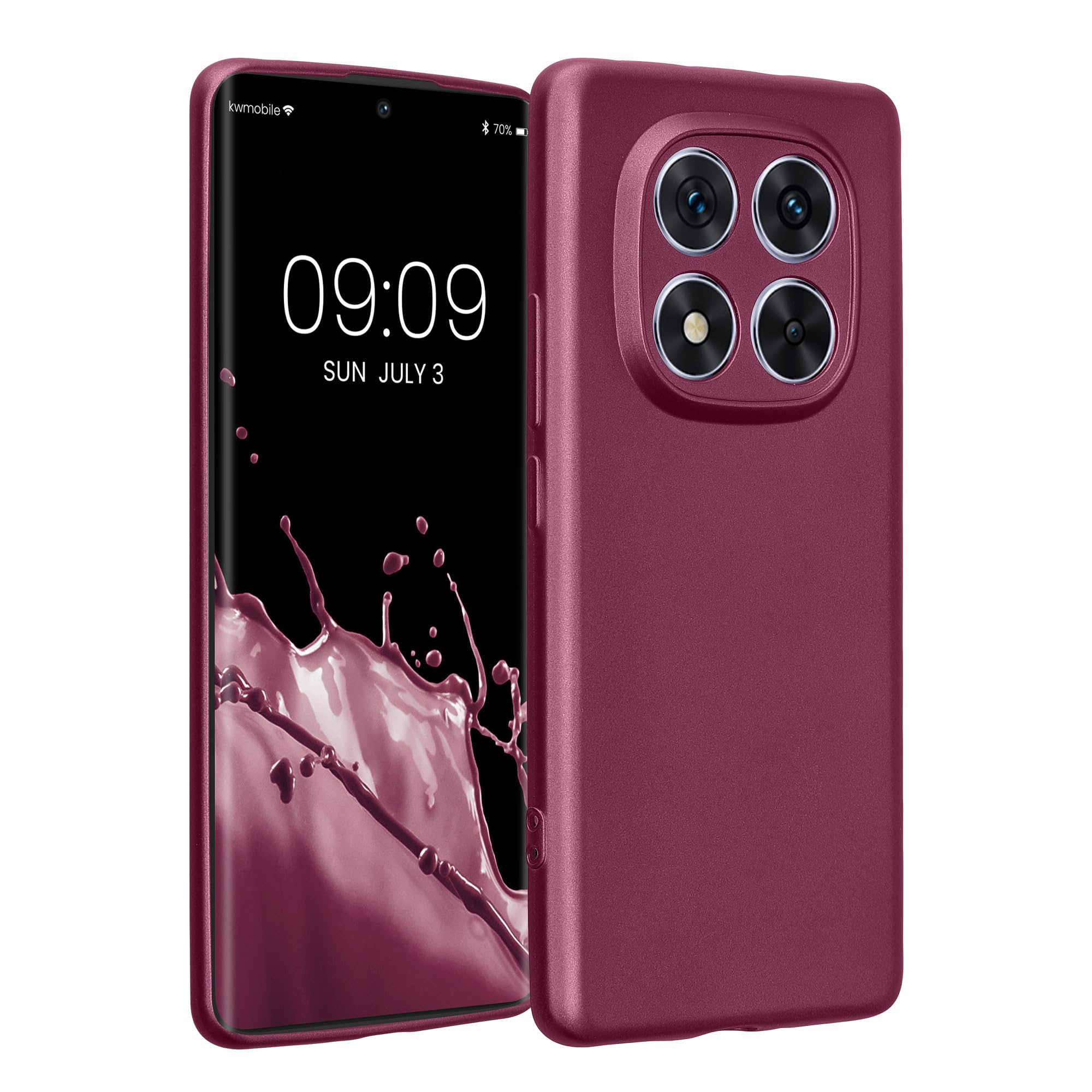 kwmobile Carcasa Compatible con Xiaomi Redmi Note 14 Pro 5G / Poco X7 Funda - Funda Ultrafina de TPU con Bordes elevados - Lavanda Metalizado