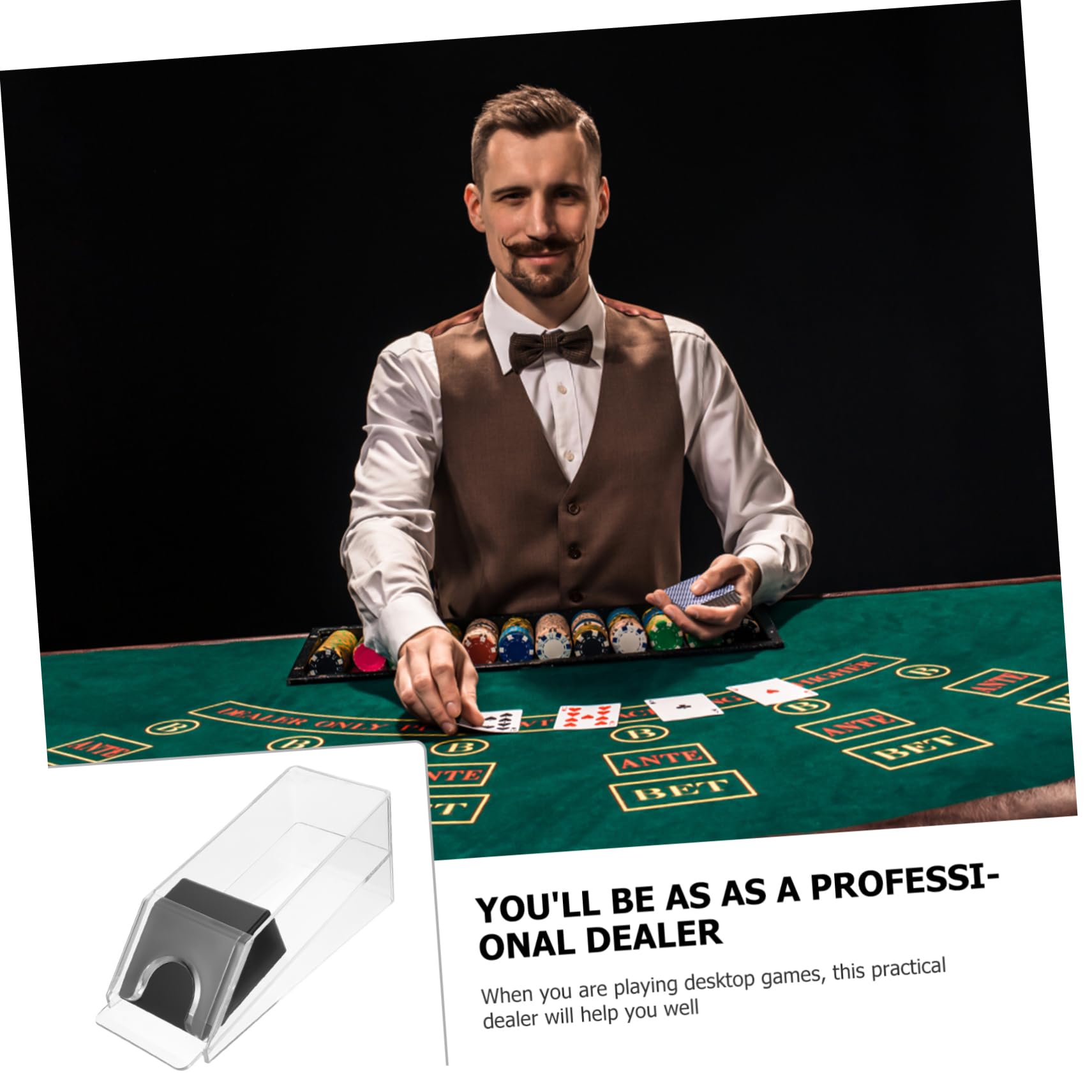 FAVOMOTO Dispenser Dealing Tool Poker Dealer Acrylic Card Dealer Dealer Cards Dealer Orderly Card Management