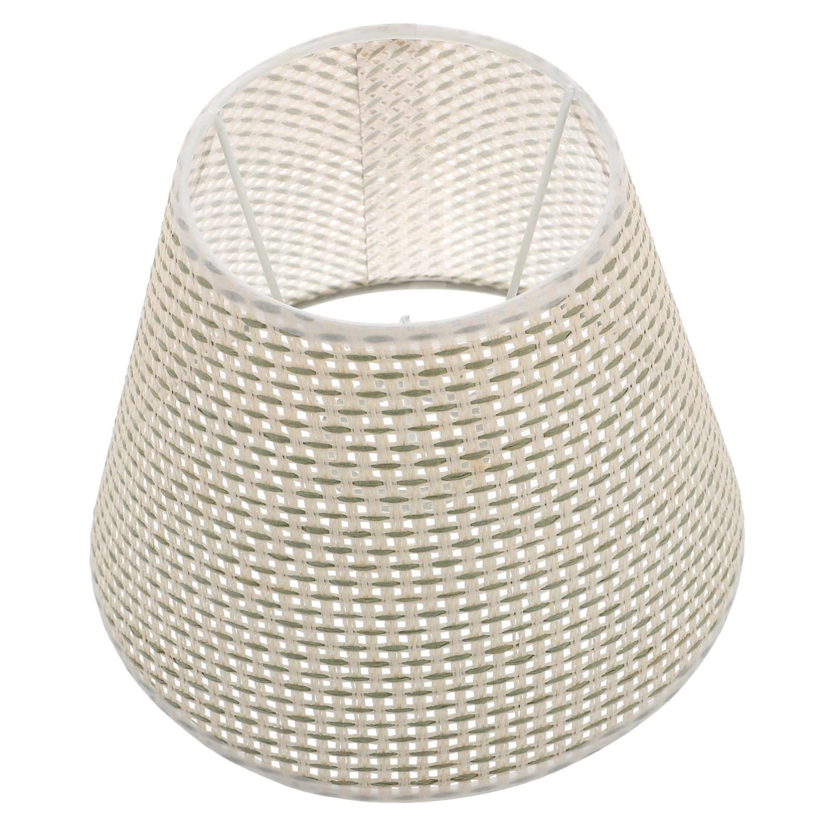Lampada da Scrivania con Paralume Beige in Rattan Imitazione Paralume per Arredamento Casa Facile da Installare e Resistente Accessorio per Interni Regalo per Amici e Famiglia