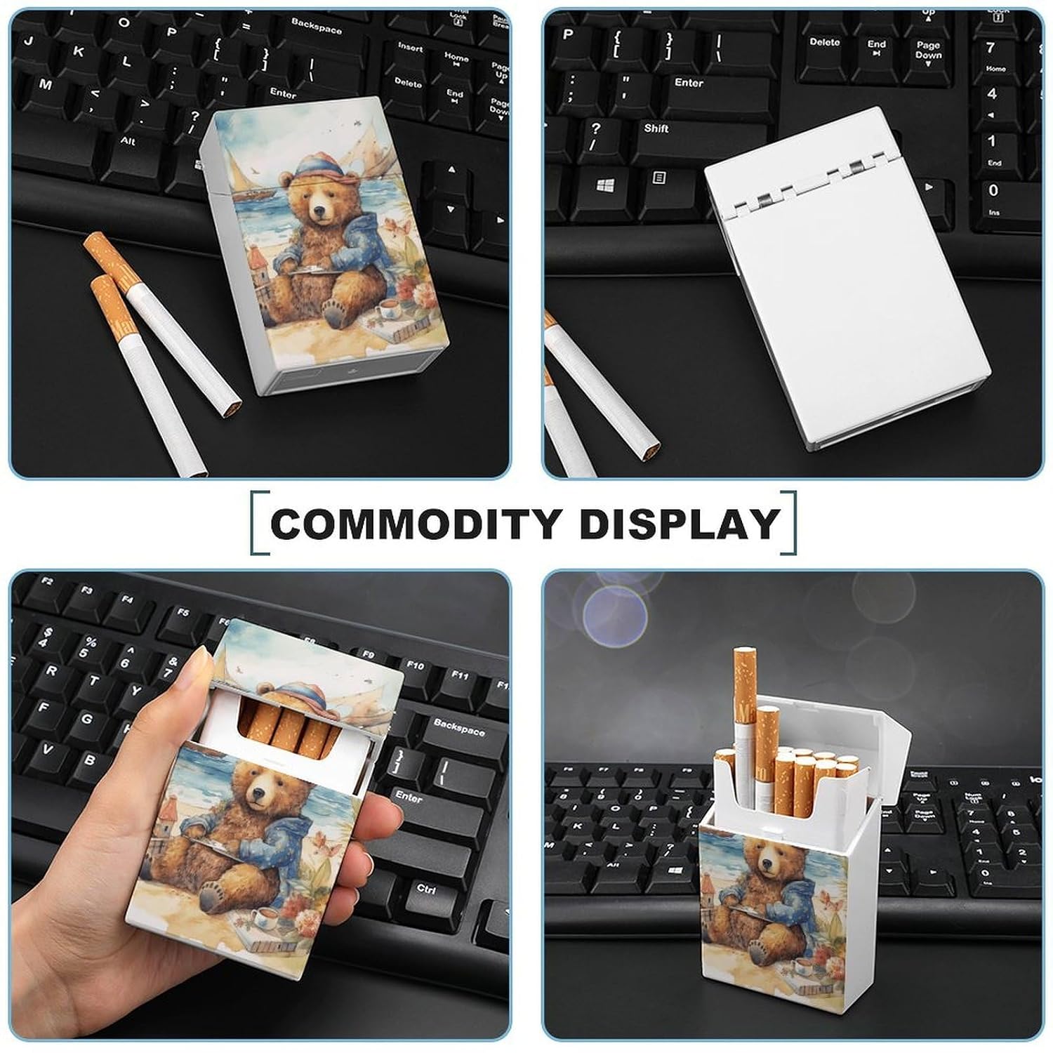 Bear Beach Portable Flip-Top Cigarette Case for Office image 5