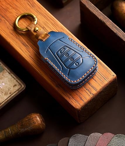 Miniatura 4 de ontto Funda para llave remota de entrada sin llave compatible con Isuzu New MU-X Series DMAX D-Max X-Terrain - Funda de piel auténtica para llavero