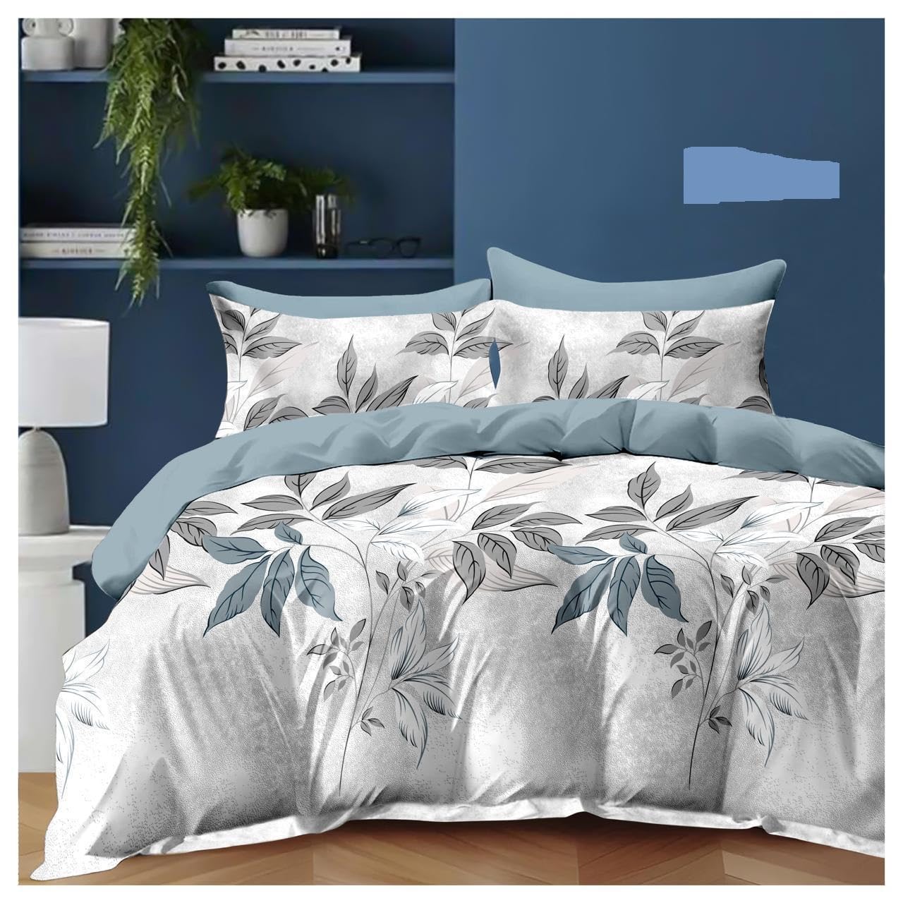 400 Tc Glace Cotton Double King Size Duvet Cover II Razai Cover II Quilt Cover II Dohar for Double Bed with Zipper Closure (90x100 Inch, Floral Multicolor)-image-13