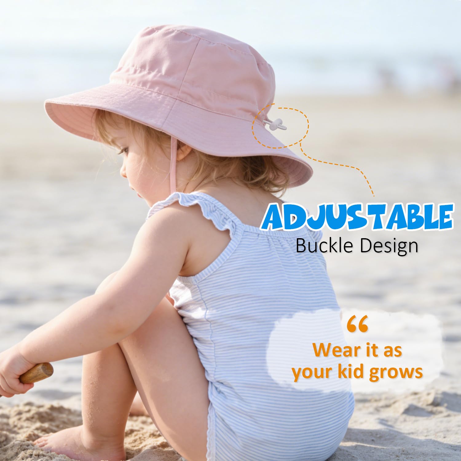 Cappello da sole per neonati, neonati, ragazzi e ragazze, cappello da pescatore per bambini, protezione solare UPF 50+, cappello da spiaggia estivo, 0-5 anni