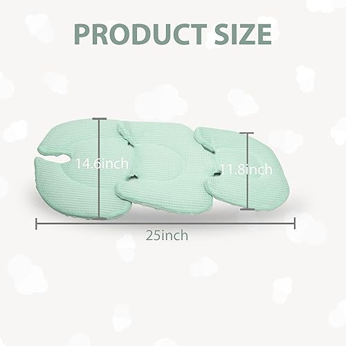 Miniatura 6 de Inserto para asiento de automóvil infantil, cojín reversible 2 en 1 para asiento de automóvil para recién nacido, soporte para la cabeza y el