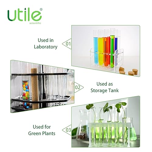 Miniatura 6 de Utile 50pcs de tubos de ensayo de vidrio cilíndricos lisos, Vol.0.5 fl oz, 0.630x4.921 in, material de vidrio de borosilicato medio, 4004.0129.50