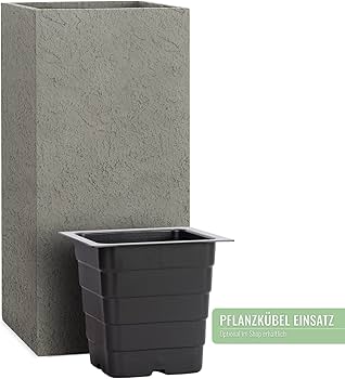 Jardiniere Fibre De Terre Pflanzwerk® Pot De Fleur Tower Jardinière Chocolate 60x28x28cm *Résistant Au Gel* *Protection UV* *Qualité Européenne Fleur A Planter Exterieur