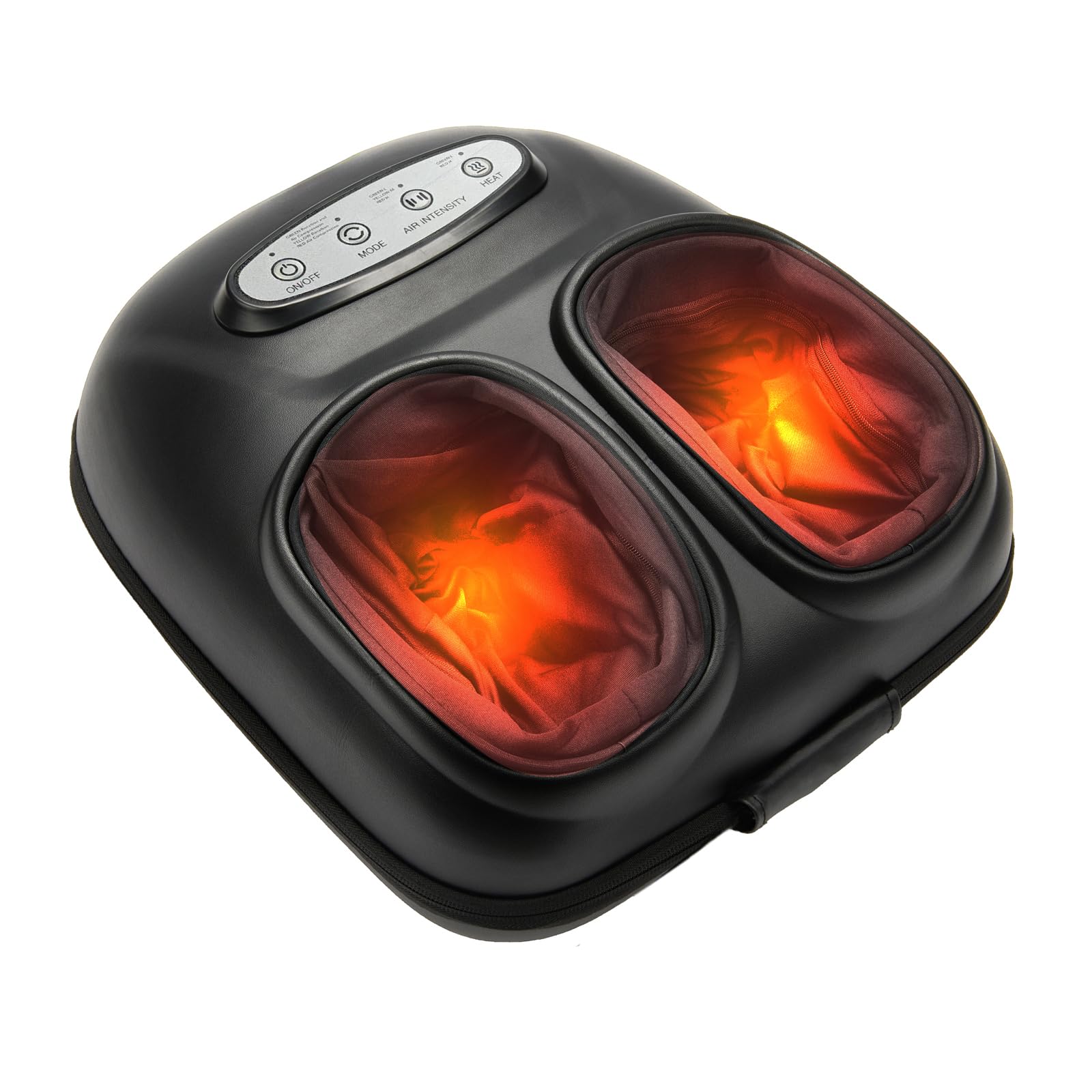 LINGTENG Foot Massager, Heated Foot Massager (Glossy Silver)