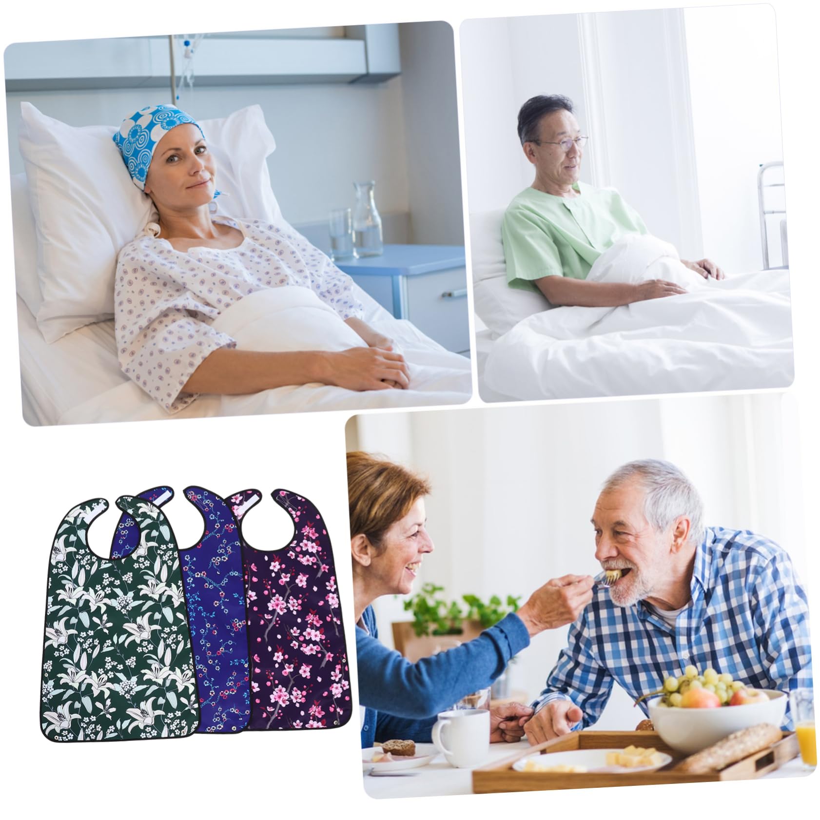 PLAFOPE 3 Pezzi Per Anziani Pinny Bavaglino Sostitutivo Per Adulti Bavaglino Per Mangiare Adulti Per Lavabile Comodo Per Per Per