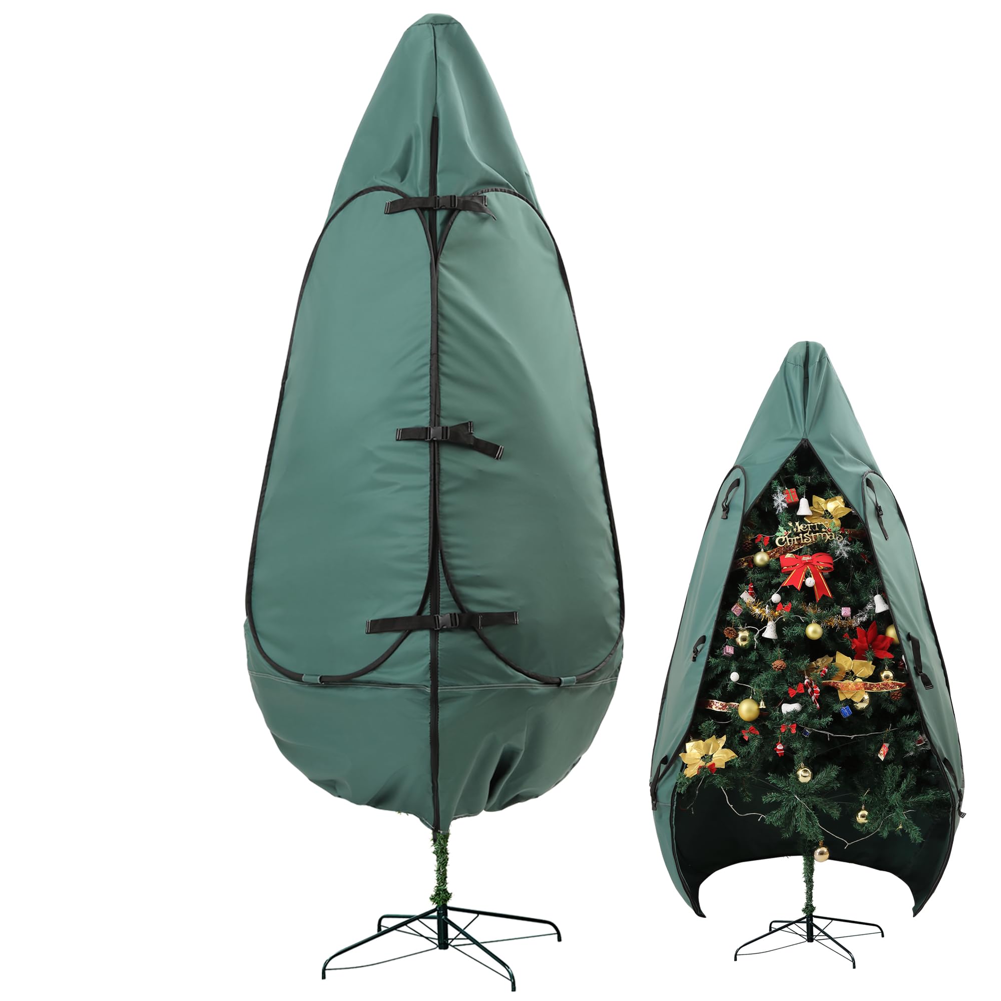 Christmas Tree Bag 9 Ft Upright Christmas Tree Storage Bag 9 Foot Tree, Christmas Tree Cover for Upright Storage Fit 8 Ft / 9 Ft / 10 Ft, Artificial Christmas Tree Storage Bag for 8 Ft to 10 Ft