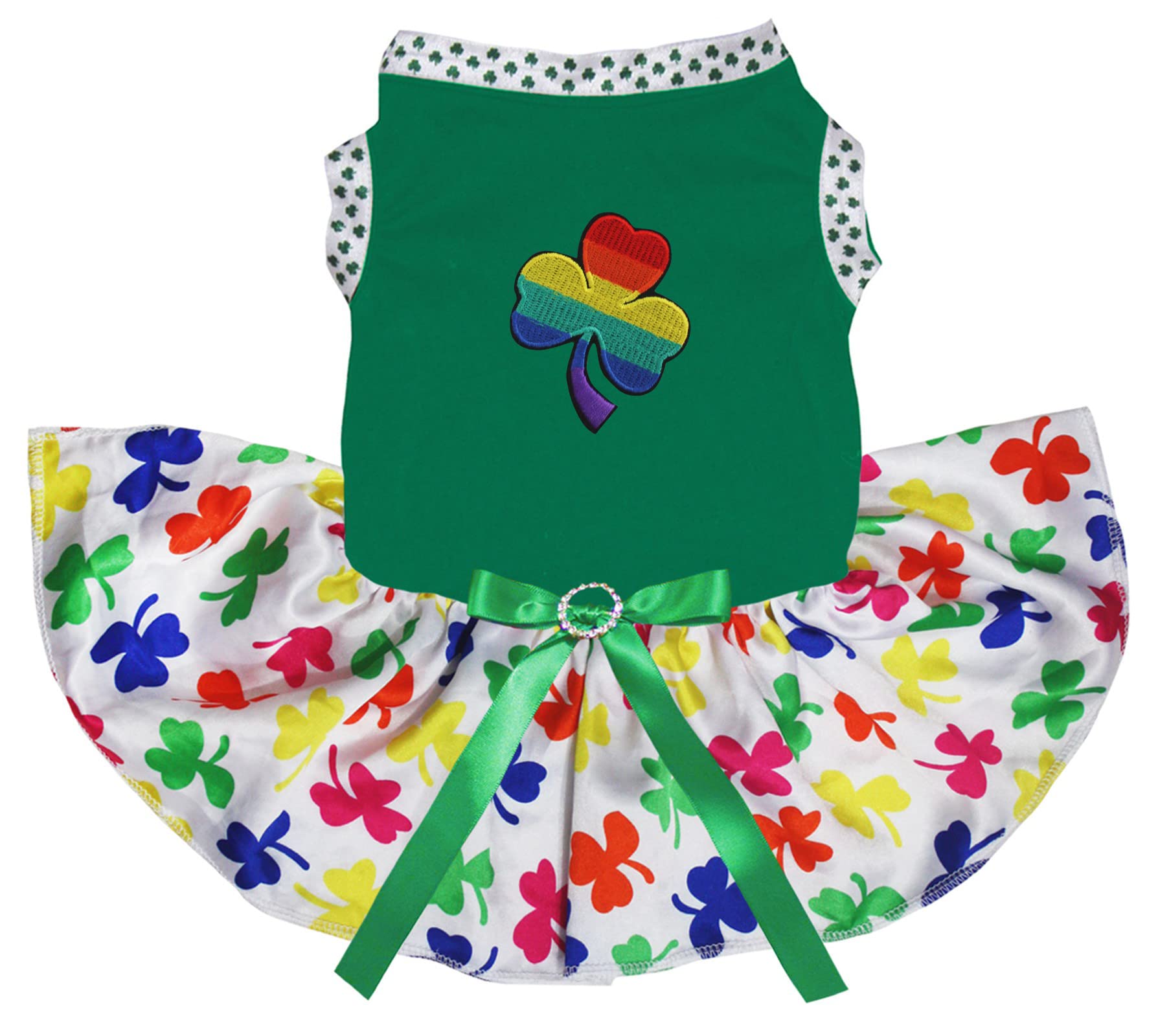 Robe pour chiot trèfle vert vêtement chien XL motif arc-en-ciel pour l'été