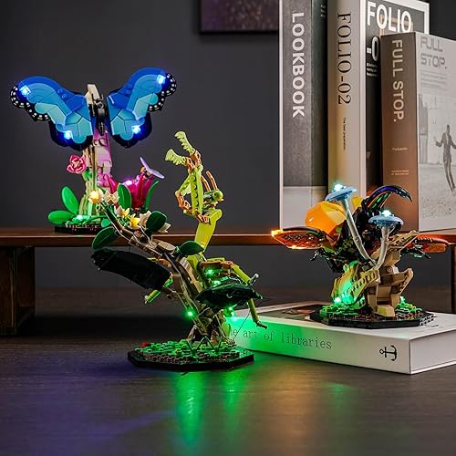 Miniatura 7 de Kit de luces LED para Lego The Insect Collection 21342 Ideas Bugs, accesorios de iluminación compatibles con Lego Nature 21342 Butterfly Set (solo