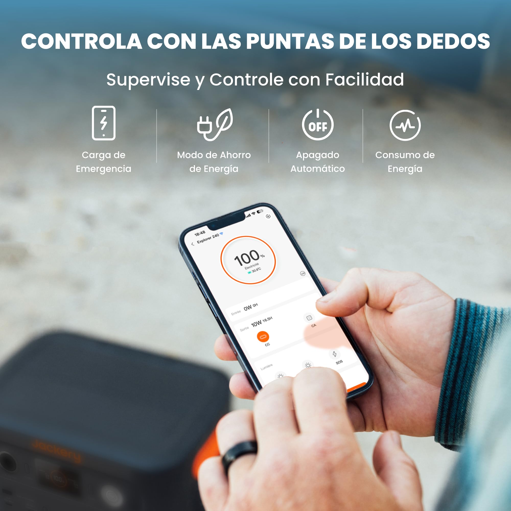 Estación de Energía Portátil Jackery Explorer 240 V2, 256Wh Batería LiFeP04, 300W CA/100W USB-C Salida, Carga Completa Rápida 1H vía APP, Generador Solar para Exteriores, Camping, Emergencia