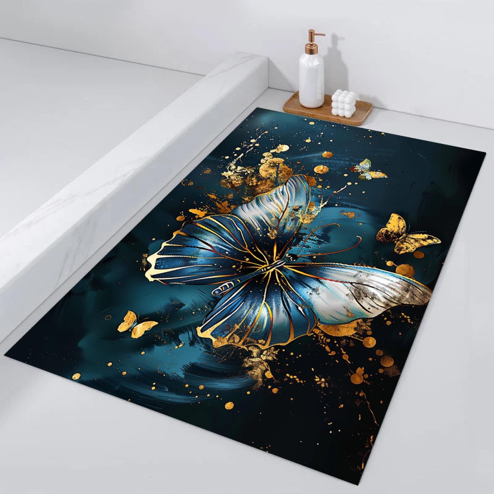 Tapis imprimé papillon pour salon et couloir grand format