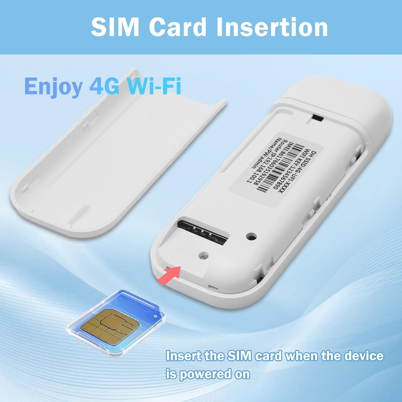 4G USB Dongle Modem Portable WiFi with SIM Card Slot Travel Wireless Router Pay as You Go USB Plug Modem Hotspot Pocket Router 150Mbps High Speed Mobile Internet Adapter for Phones Laptops Car Outdoor — view 6