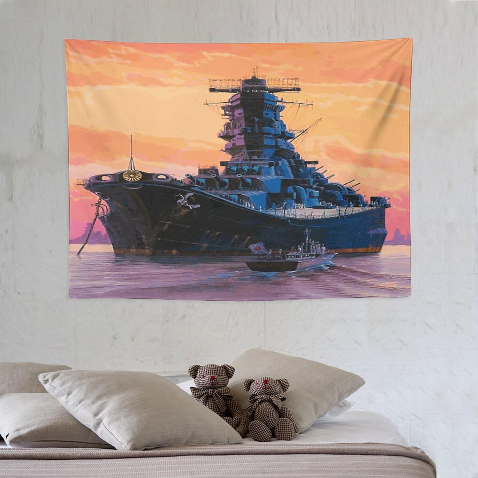 Amazon.co.jp: タペストリー 壁掛け布 大和型戦艦 壁飾り