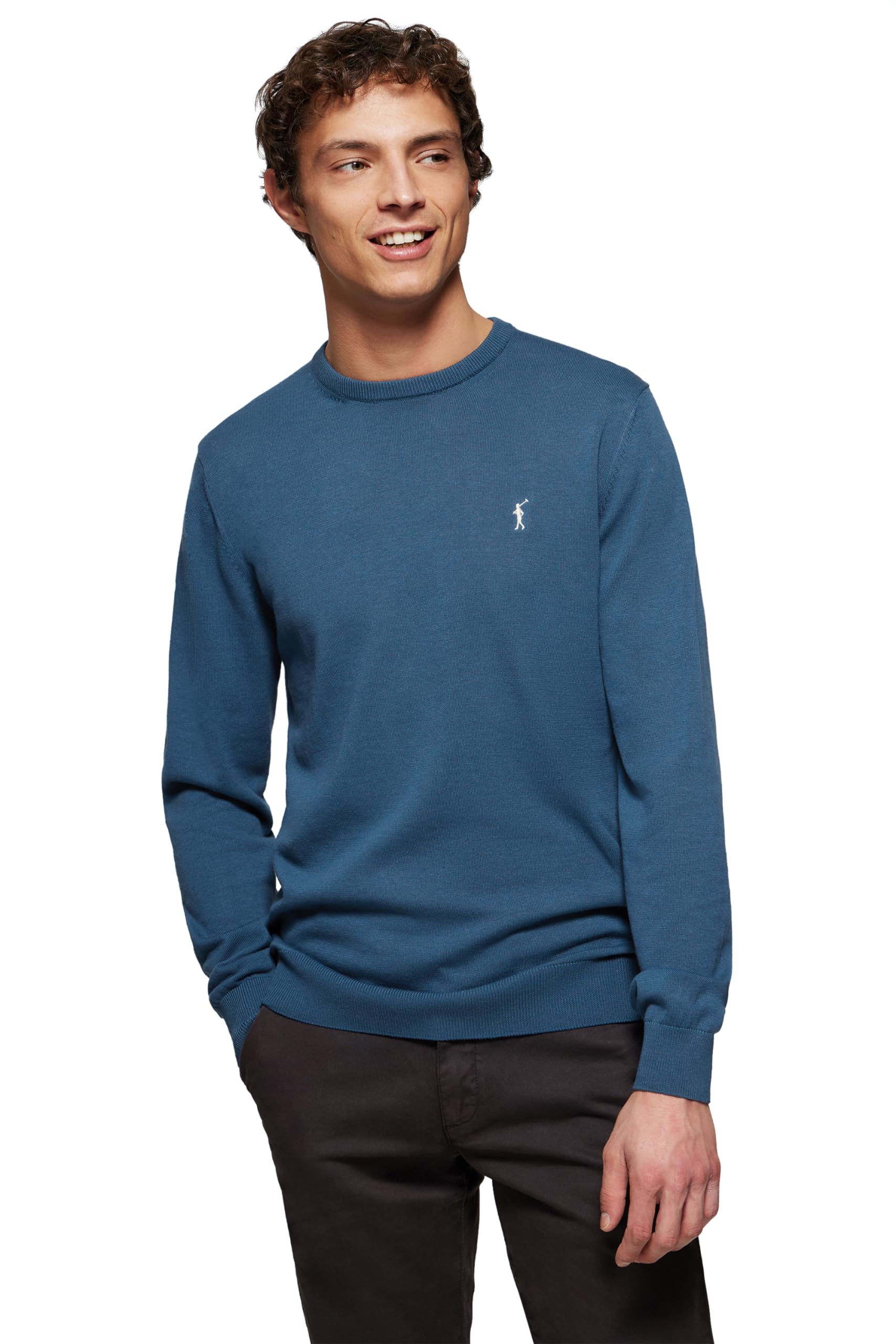 Polo Club Maglia a Maniche Lunghe da Uomo Scollo Rotondo 100% Cotone Jersey