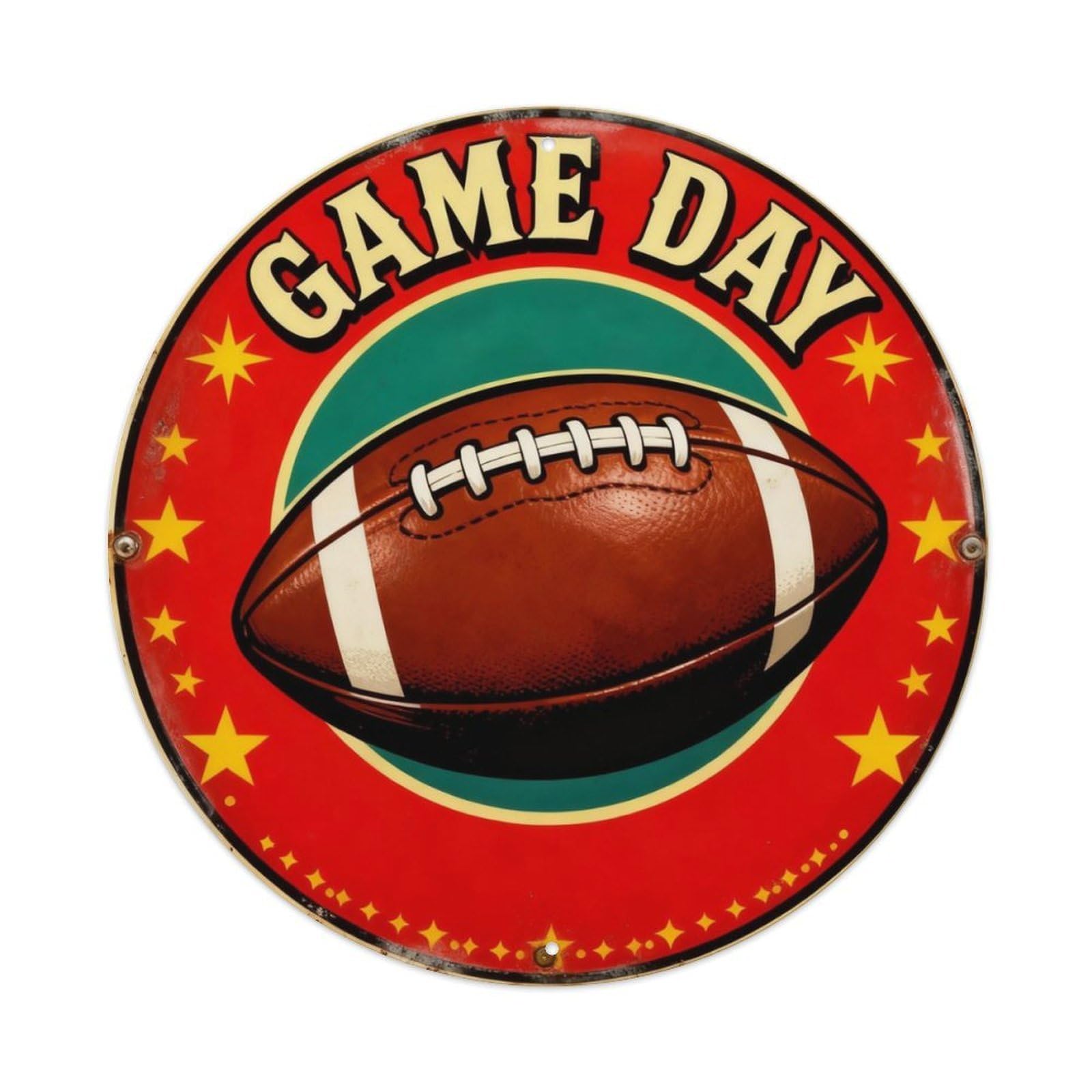 Game Day Football Sign Metal Tin Sign Plaque