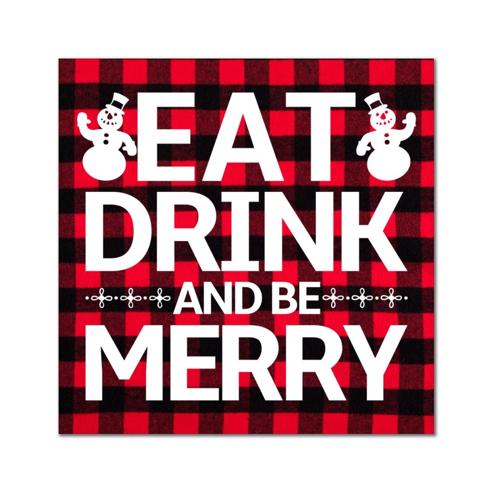 Plaque murale en bois Eat Drink and Be Merry déco vintage maison bar