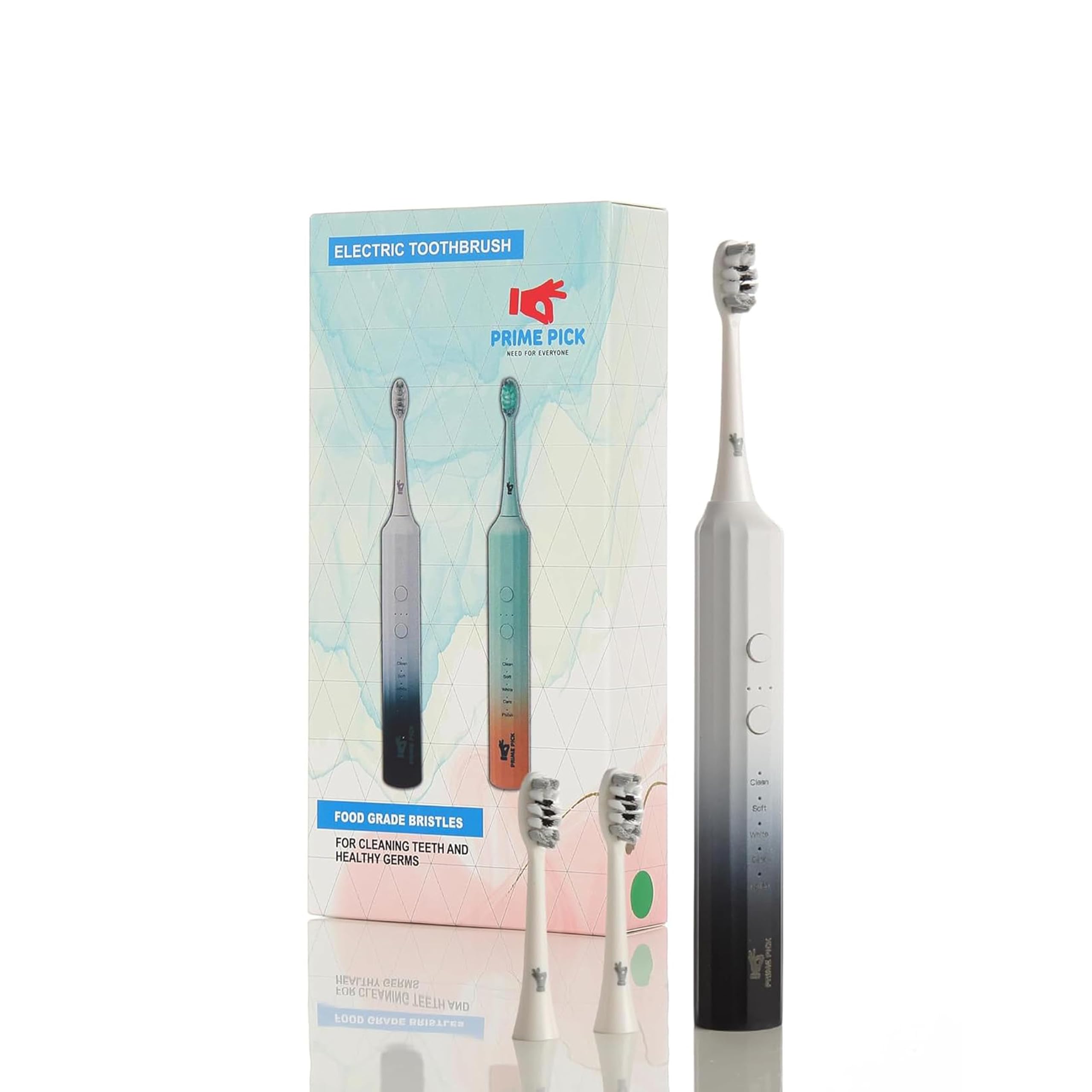PRIME PICK Electric Toothbrush with 3 Brush Heads - Portable Wireless Fast Charge Electric Brush with 5 Cleaning Modes, IPX7 Waterproof Electric Toothbrush for Adults & Kids (Black)-image-26