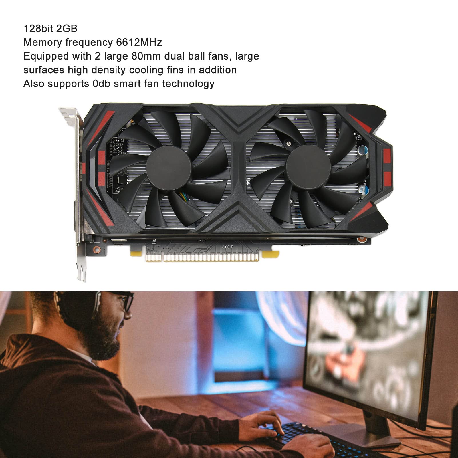 PUSOKEI Desktop Graphics Card, 8GB GDDR5 256bit 1284/7000MHz PCIE3