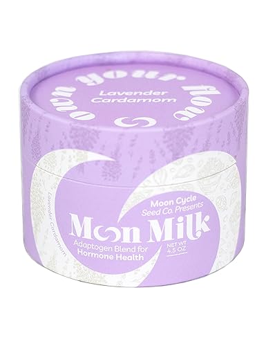 Moon Cycle Seed Company Leche de luna de lavanda  Mezcla de latte adaptógeno, mezcla de leche de superalimento de lavanda con polvo de Ashwagandha,