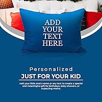 Vista 4 de Funda de almohada personalizada para niños pequeños, 14 x 20 pulgadas, microfibra súper suave, azul real, cierre de sobre, nombre personalizado