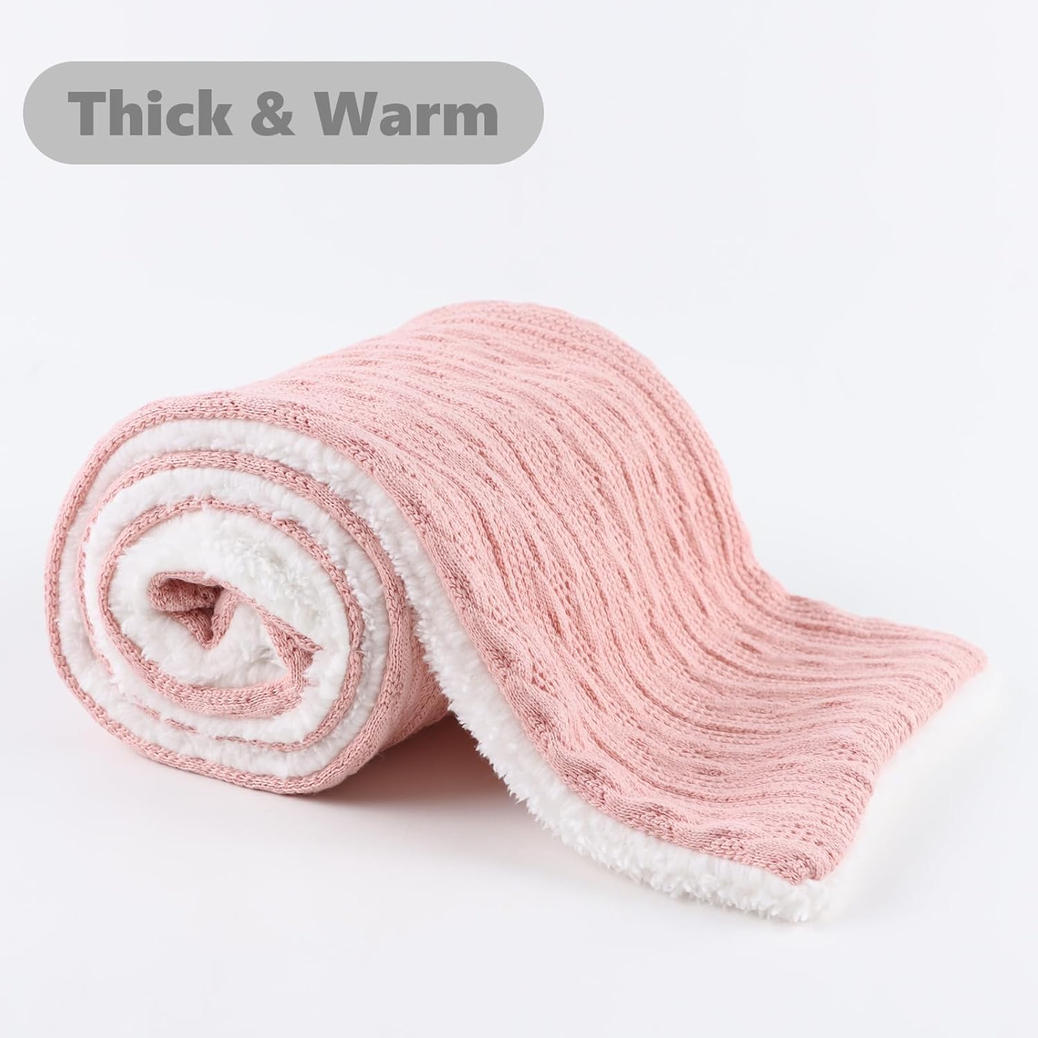 OMUKY Unisex Winter Knit Warm Scarves Thick Fleece Scarf Cold Weather Soft Neck Warmer for Women Men - Image 3