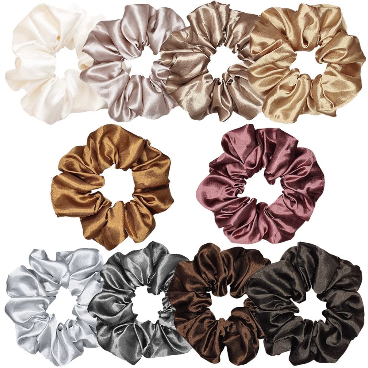 10 Pcs Hair Scrunchies Hair Ties Fashion Hair Bands Hair Bow Ropes Hair Elastic Ponytail Holders Hair Accessories for Women and Girls (4.5 Inch, Multi-colored)