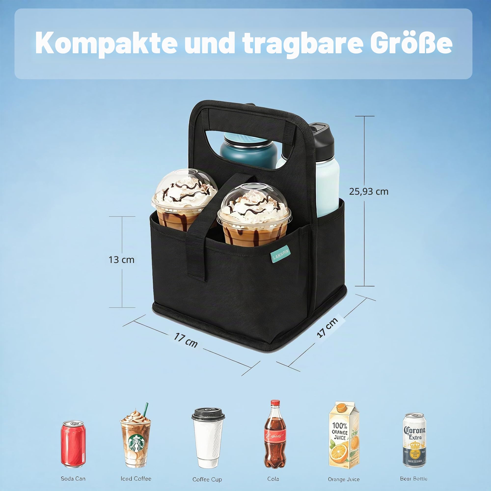 SUP Kühltasche für Paddle Board & Kajak, 2-in-1 Getränke- & Handyhalter, Wiederverwendbarer Kaffeebecherhalter, Praktisches SUP Zubehör SUP Board Tasche
