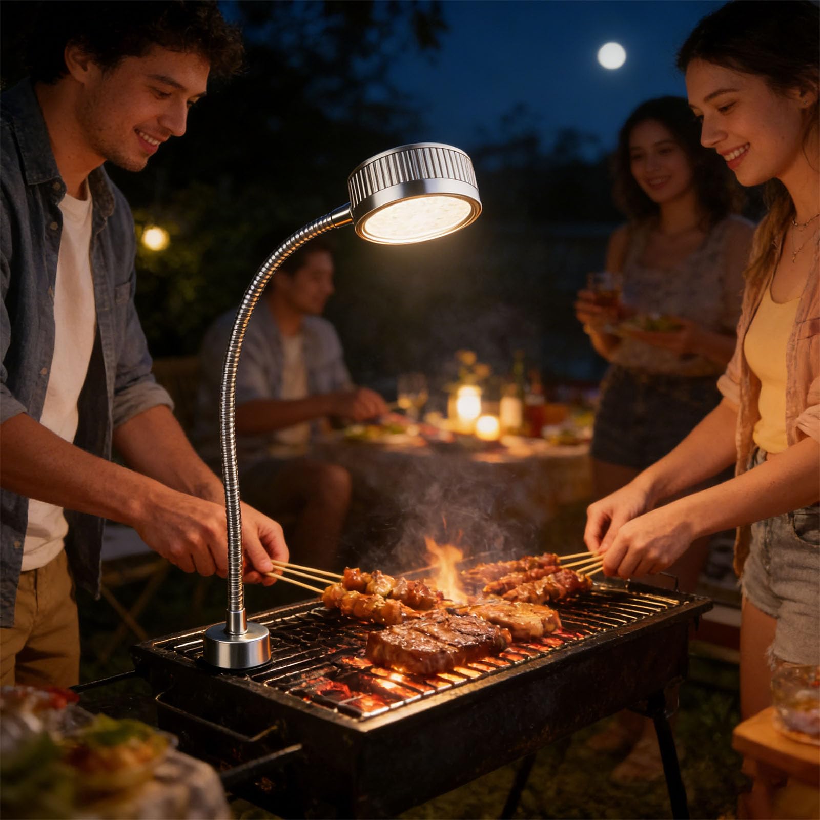 COOLHOOD Luce ricaricabile per barbecue con batteria da 1200 mAh