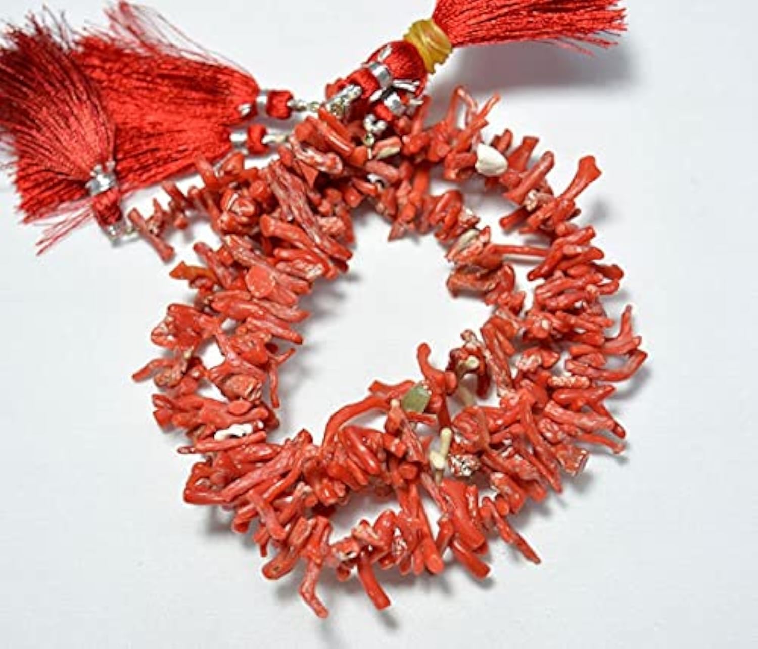 LKBEADS Naturalne kije koralowe, koraliki 8 mm - 17 mm, koralowe gładkie koraliki ołówkowe, kamień szlachetny do biżuterii, sznurek 25 cm