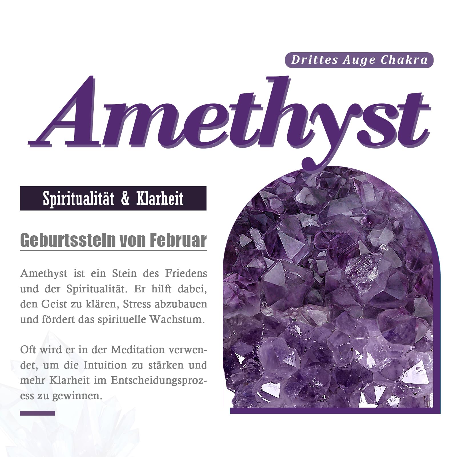 Nupuyai Amethyst Druse Groß Kristall Rohstein Dekoration, Natürlicher Amethyst Drusensegment Stein Cluster Quarz Crystal Dekorative Steine（1200g-1500g）