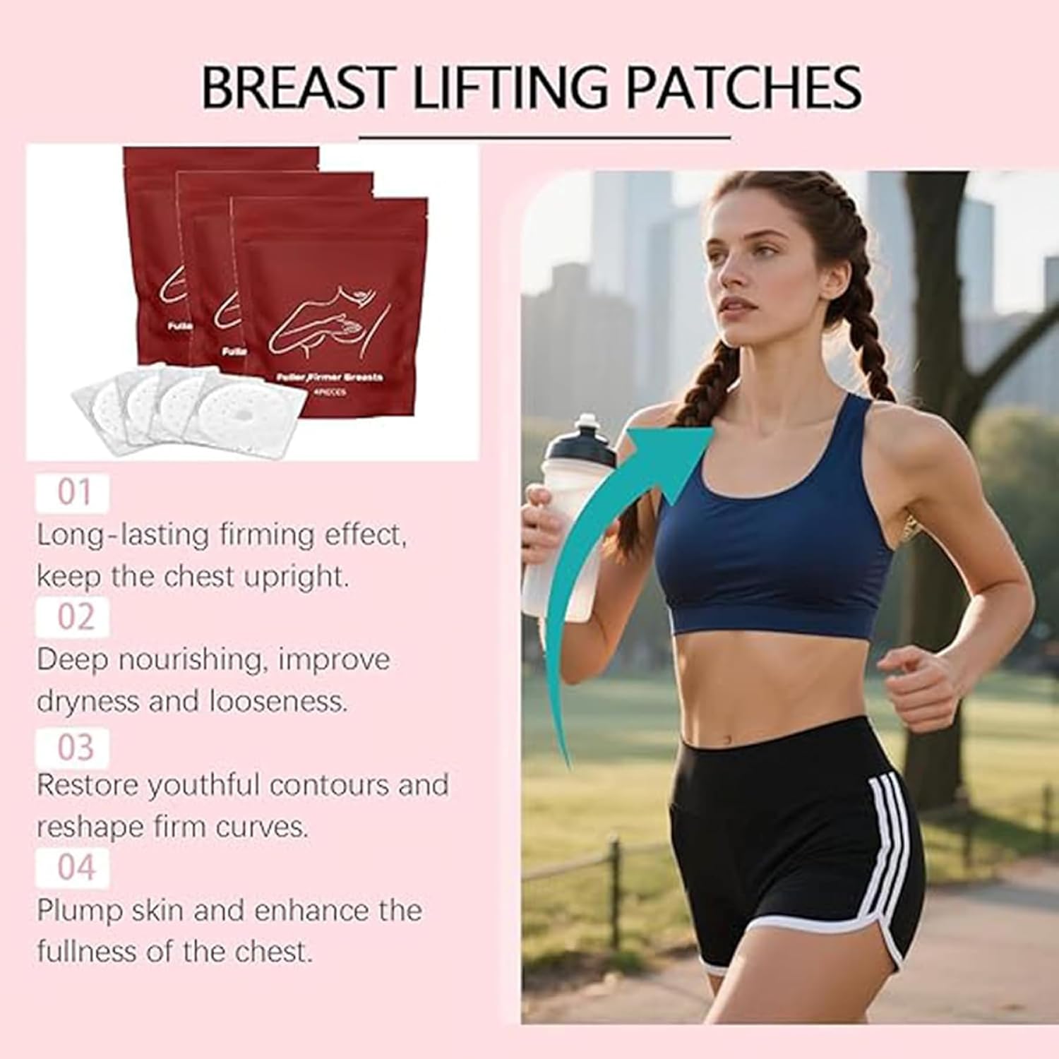 New Breast Patches Natural Breast Enhancement Solution Designed Specifically for Women 40+, Natural Lift Support