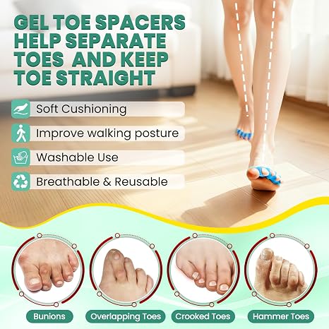 Gel Toe Separators for Women & Men - 6 Pcs Soft Toe Spacers
