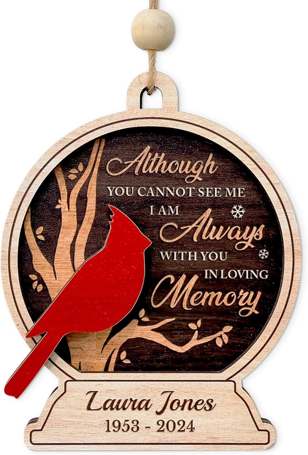 Personalized Human Memorial Ornament Custom 3 Layered