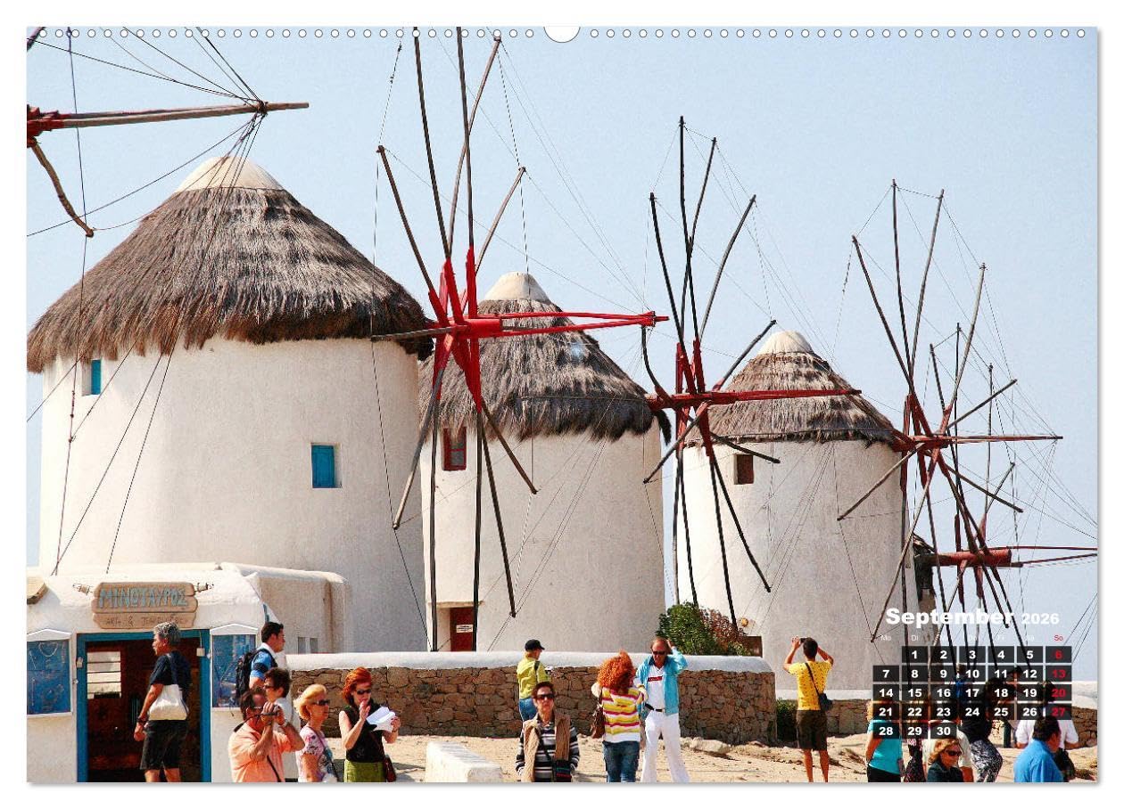 Liebenswertes Griechenland Amorgos und Mykonos (hochwertiger Premium Wandkalender 2026 DIN A2 quer), Kunstdruck in Hochglanz: Sehnsucht nach Griechenland (CALVENDO Orte)